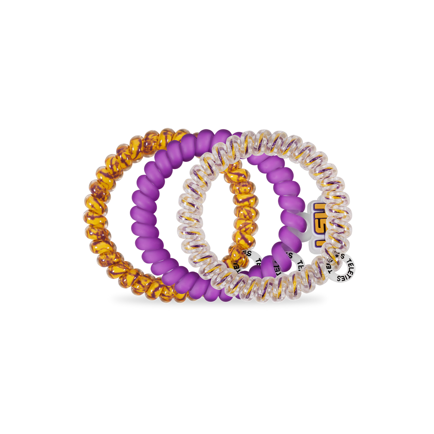 Spiral Hair Coils | Small | Geaux Tigers! Hair Ties
