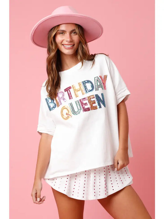 Birthday Queen' Sequin Top