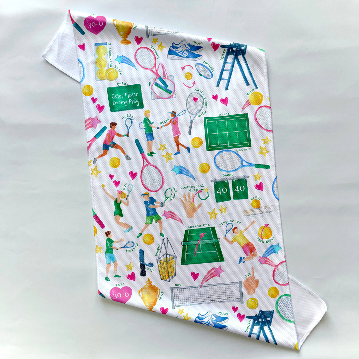 Tennis Alphabet Pattern 32" Cooling Towel