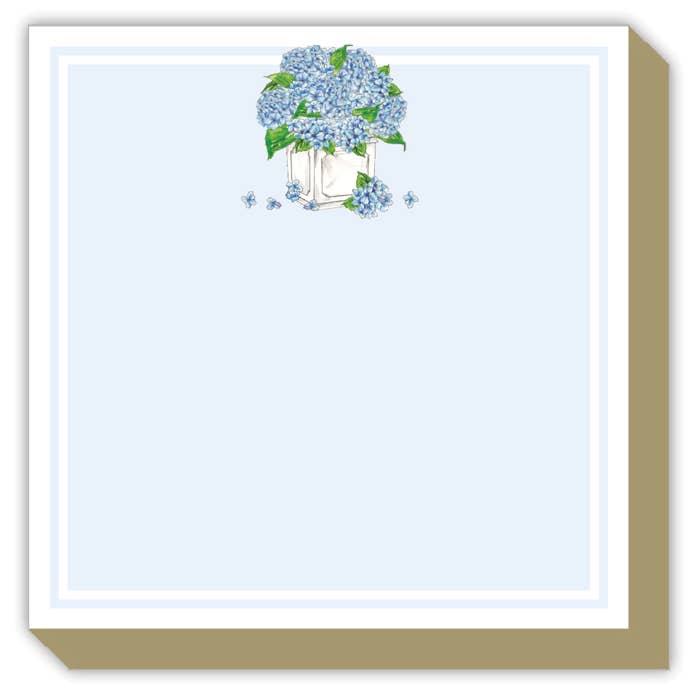 Handpainted Hydrangea Border Luxe Notepad