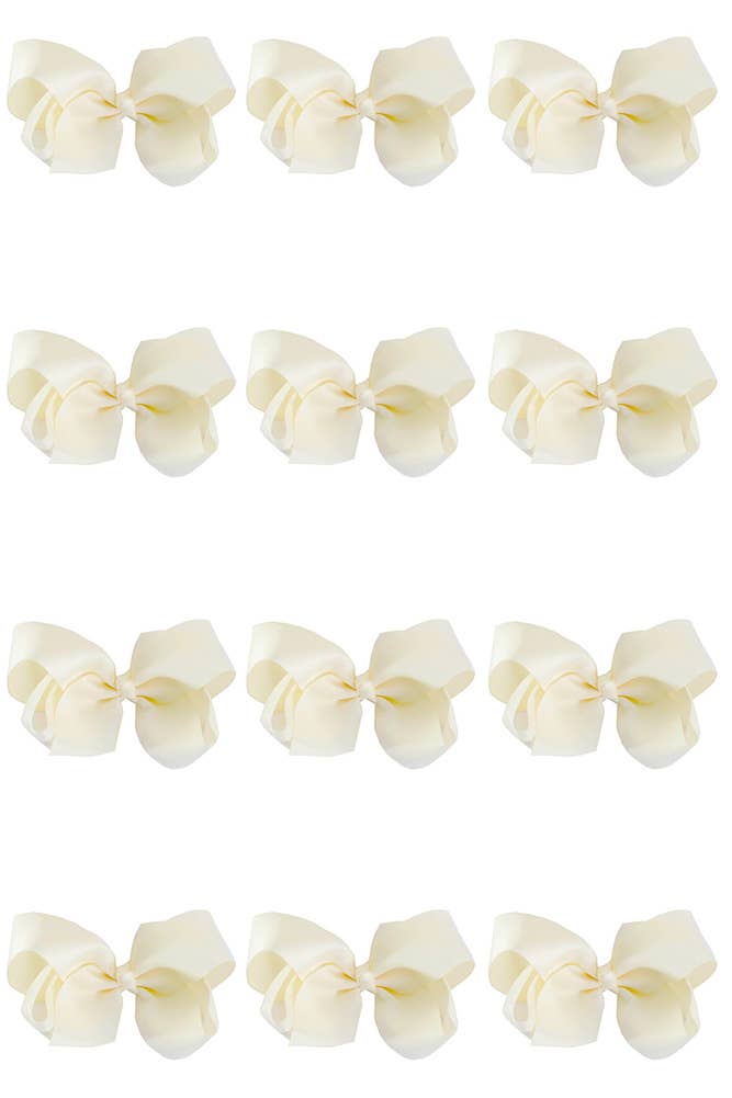 8 Inch Hair Bow With Alligator Clip (12pc)