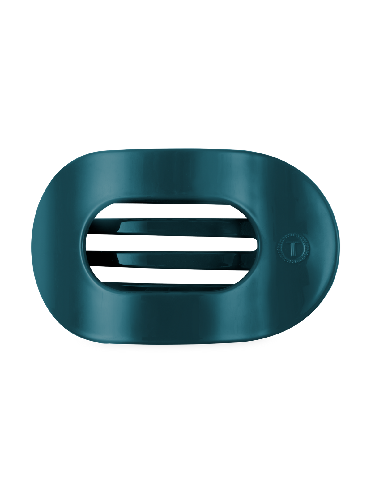 Teal With It Large Flat Round Hair Clip