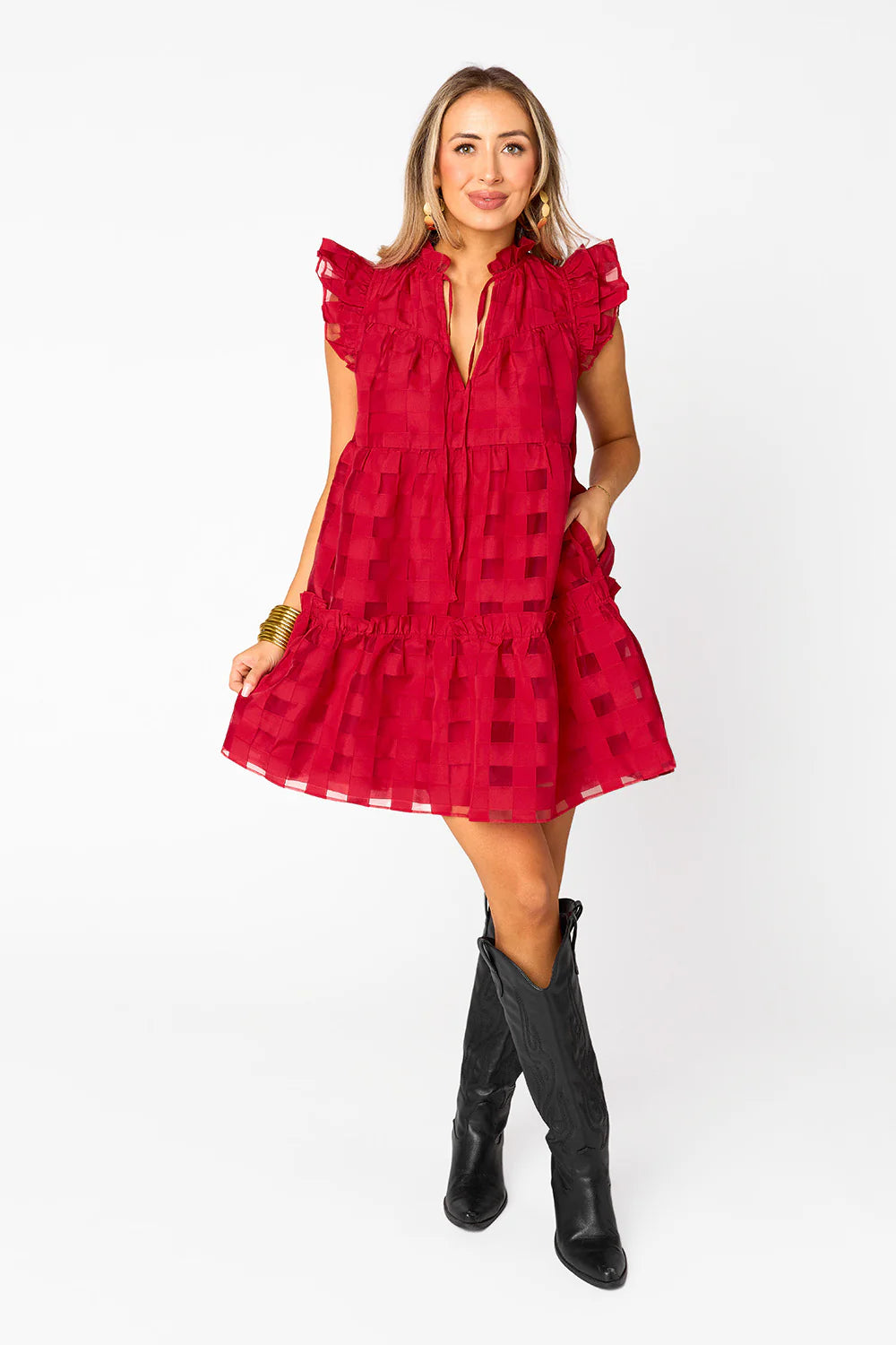 Aubrey Dress - Ruby Red