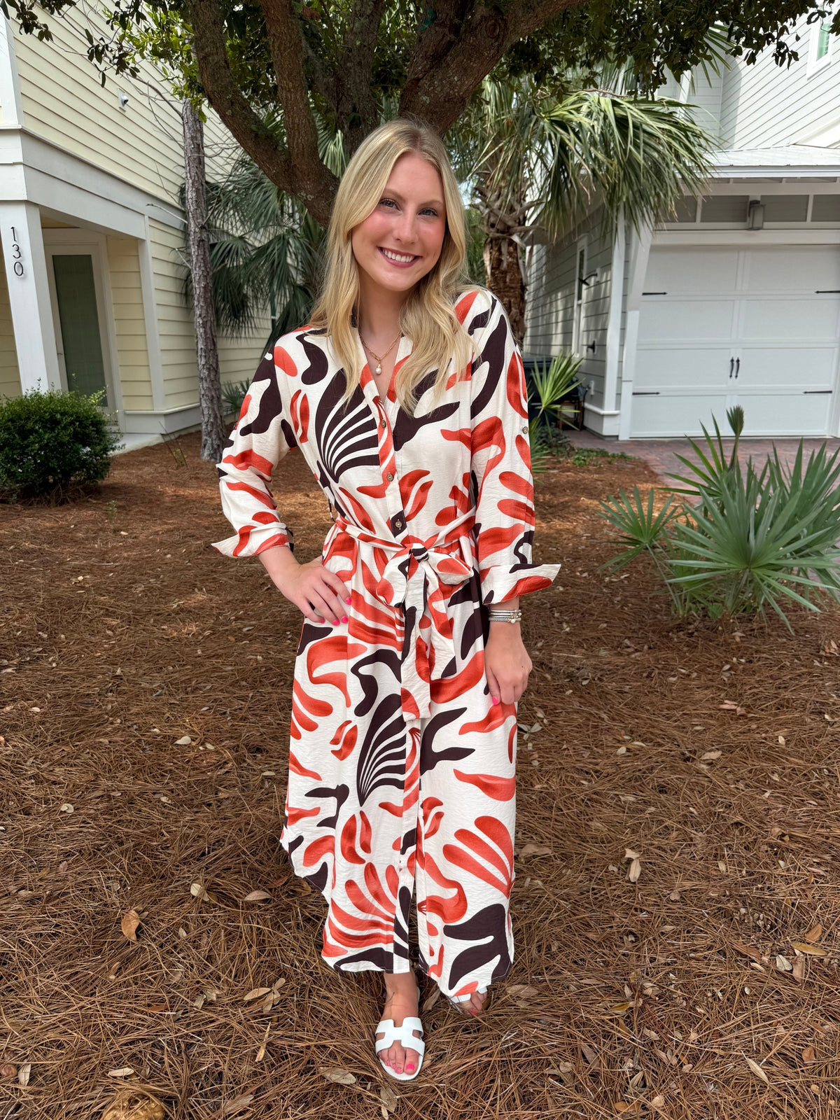 Sunset Brush Shirt Dress