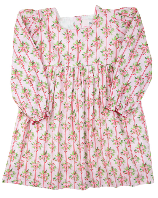 Holiday Bow Striped Dress