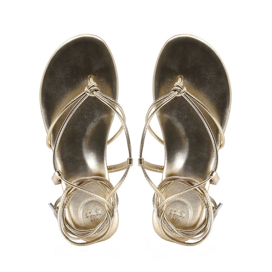 Angie Anklewrap Sandal - Gold