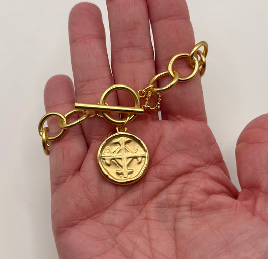 Heirloom Matte Gold Serenity Prayer Bracelet