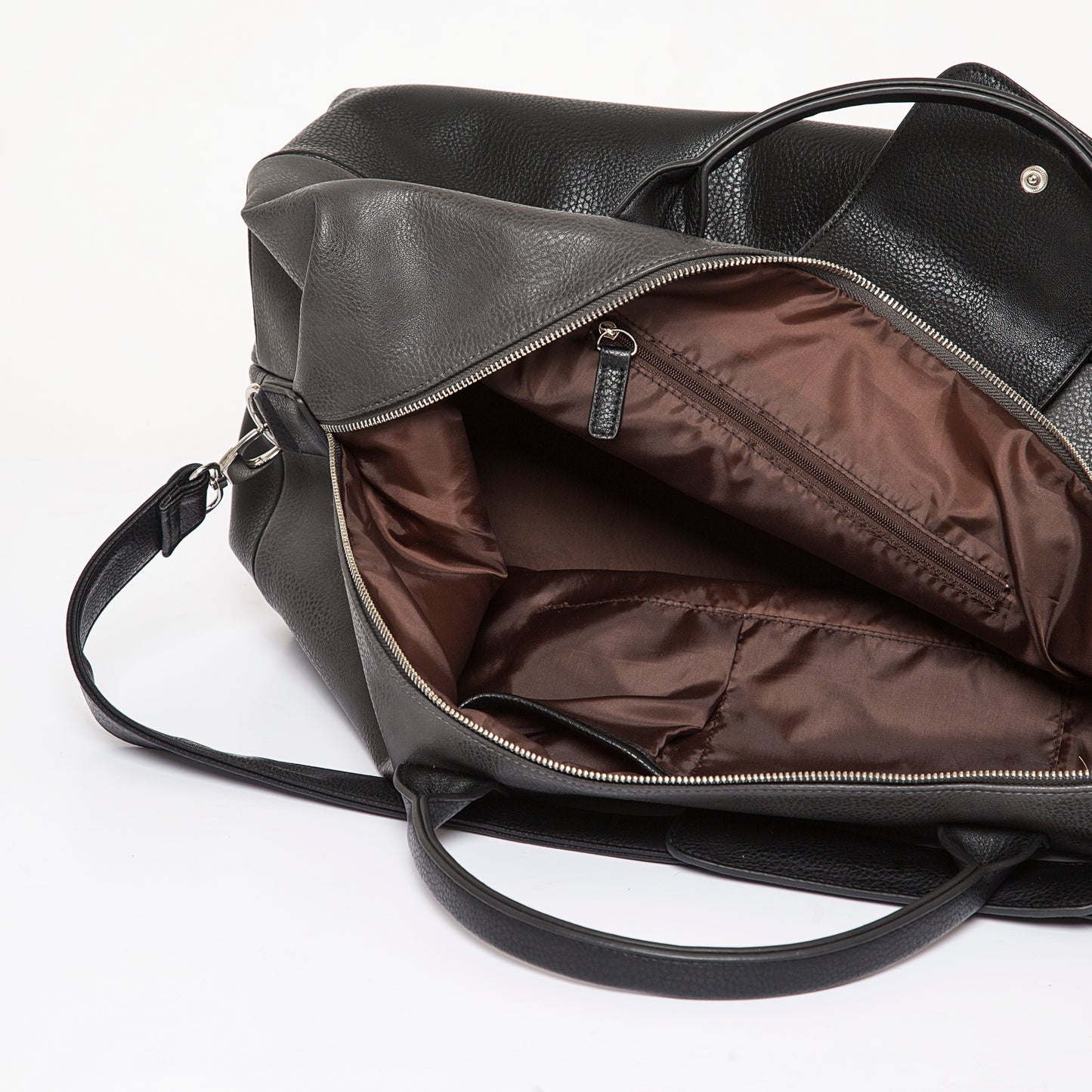 Alpha Leather Duffel Bag - Grey / Black