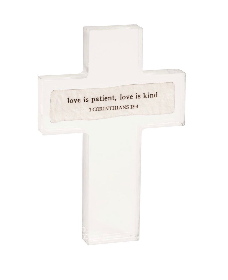 Love is Paper Cross in Acrylic