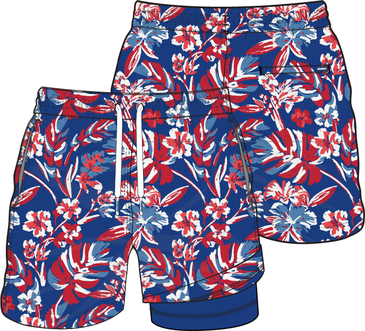 The Star Spangled Blooms Lined Swimtrunks (Youth)