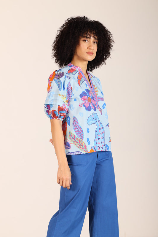Azure Safari Raya Blouse