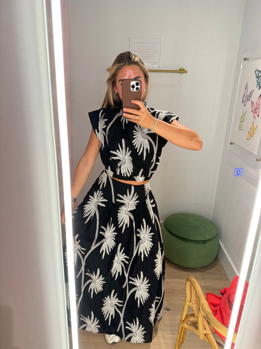 Embroidered Maxi Skirt