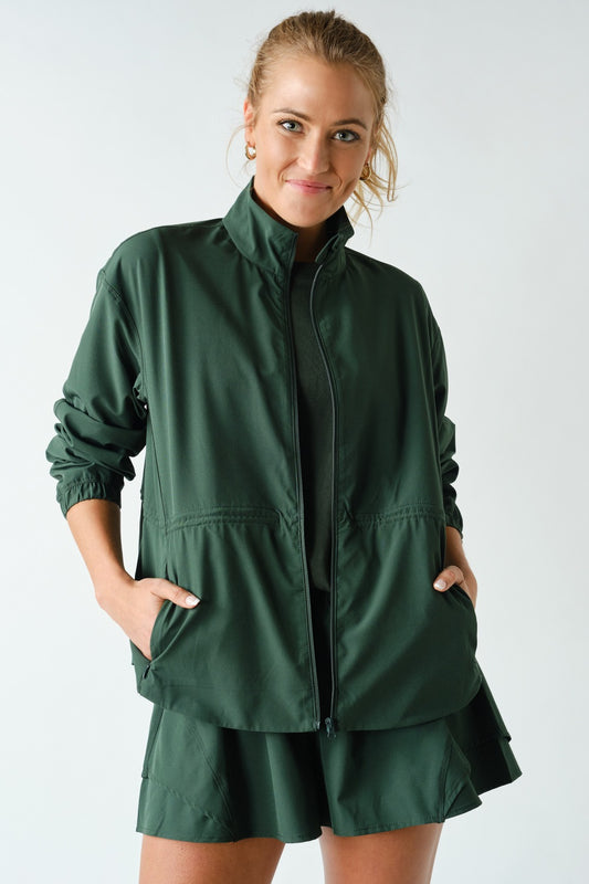 Curve Cinch Peplum Jacket - Sycamore
