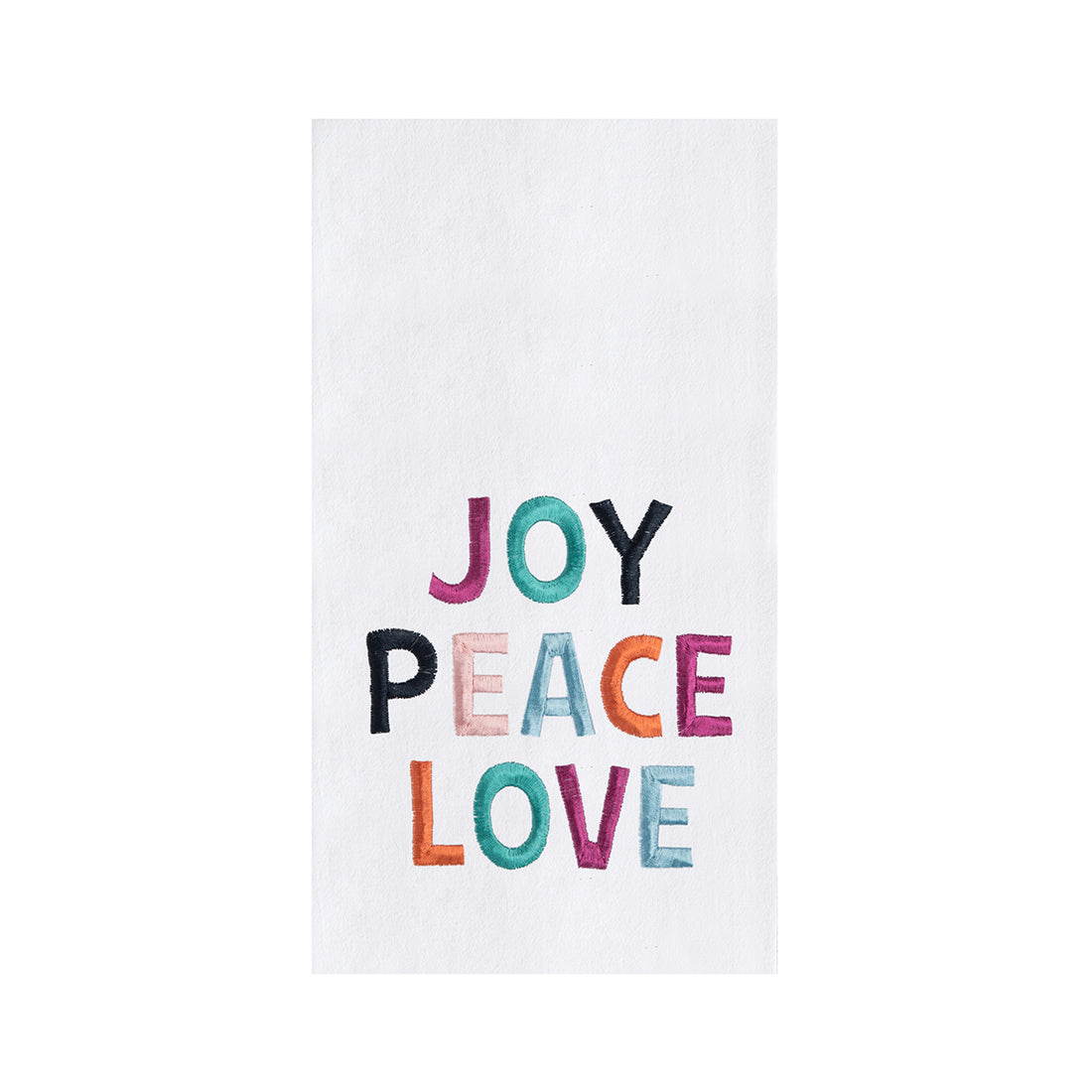 Joy, Peace, Love Embroidery Towel
