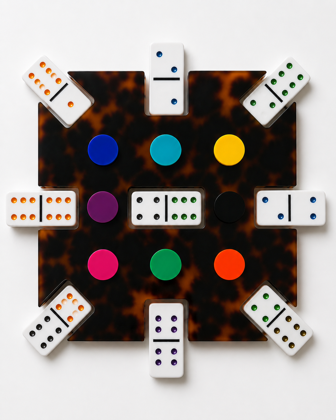 Tortoise Lucite Mexican Train Dominoes