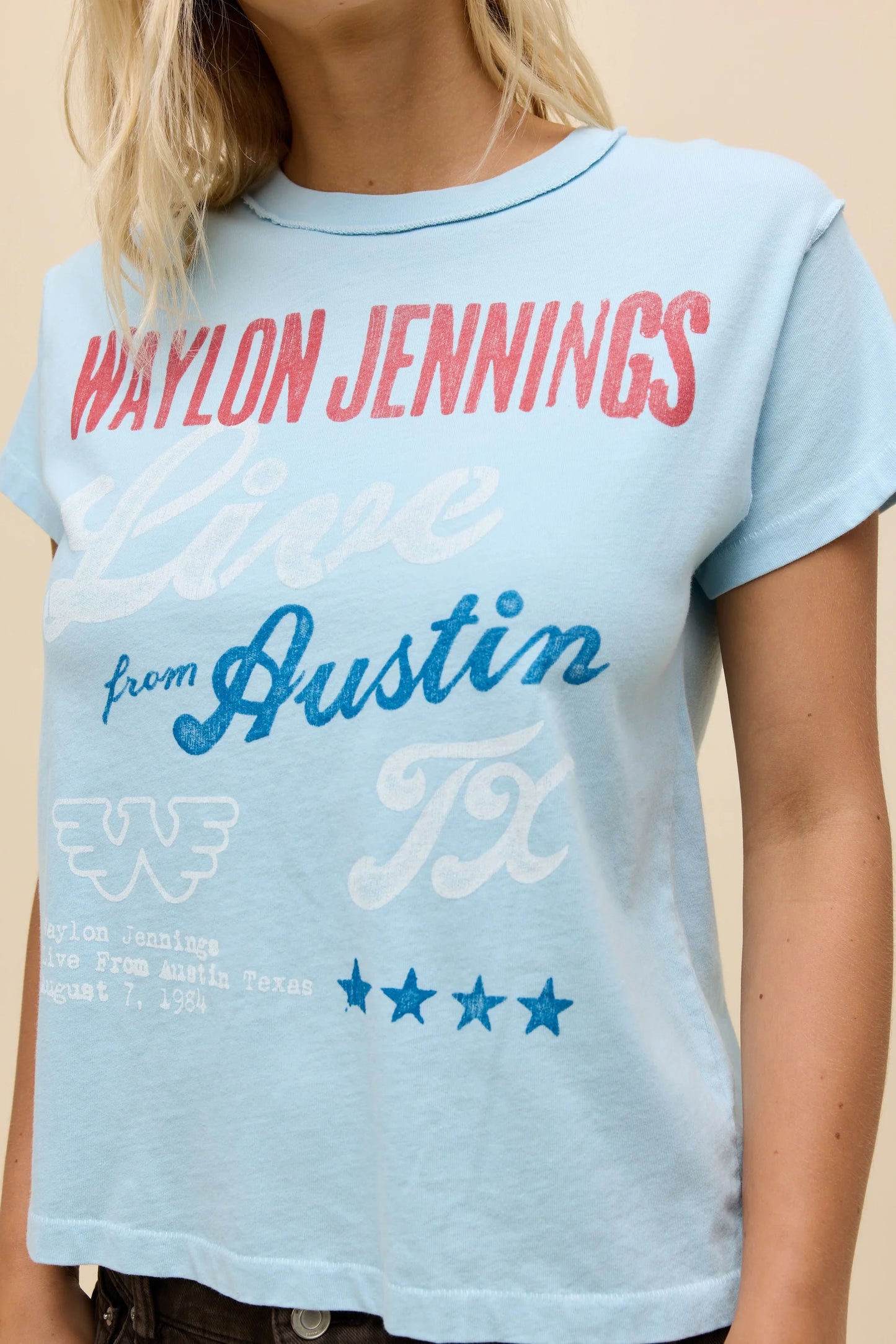 WAYLON JENNINGS REVERSE GF TEE