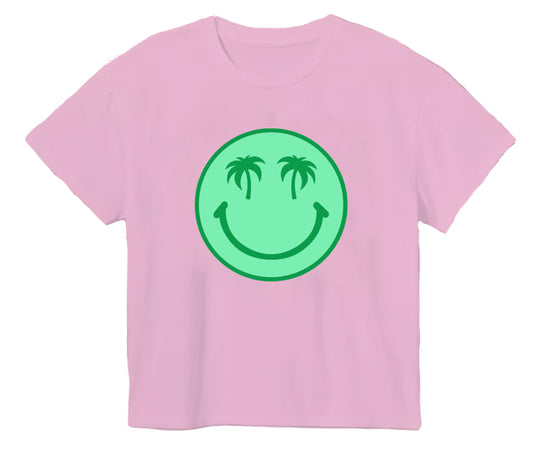 Palms Glitter Smiley Tee