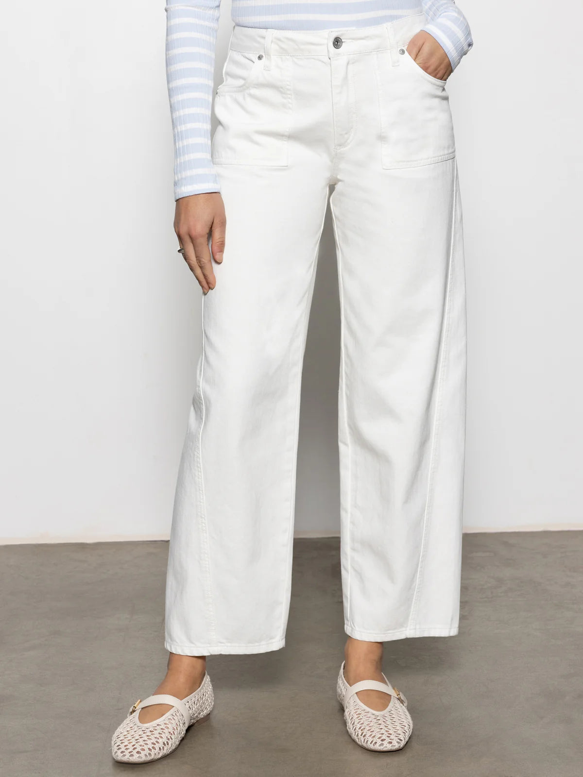 The Marine Cropped Pant - Bleached White