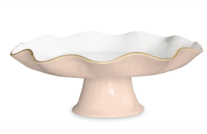 Encanto Carola Pedestal Cake Plate - Camillia and White