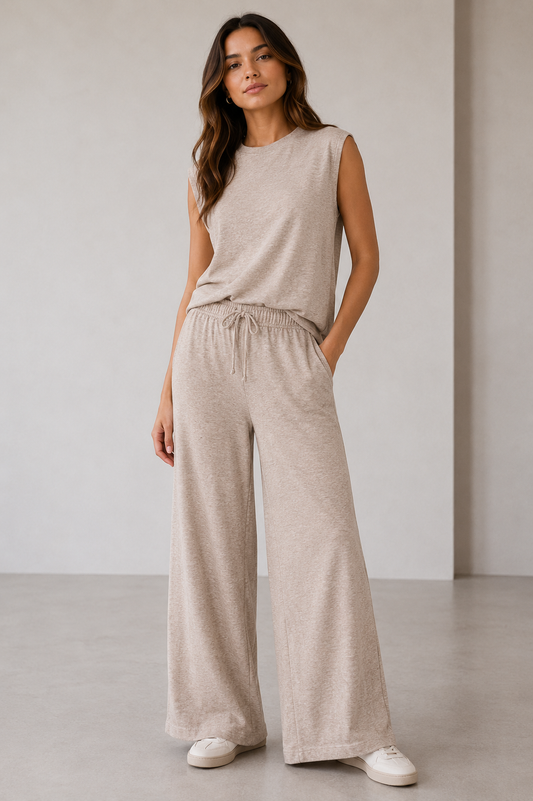 Wide Leg Lounger Pant - Taupe