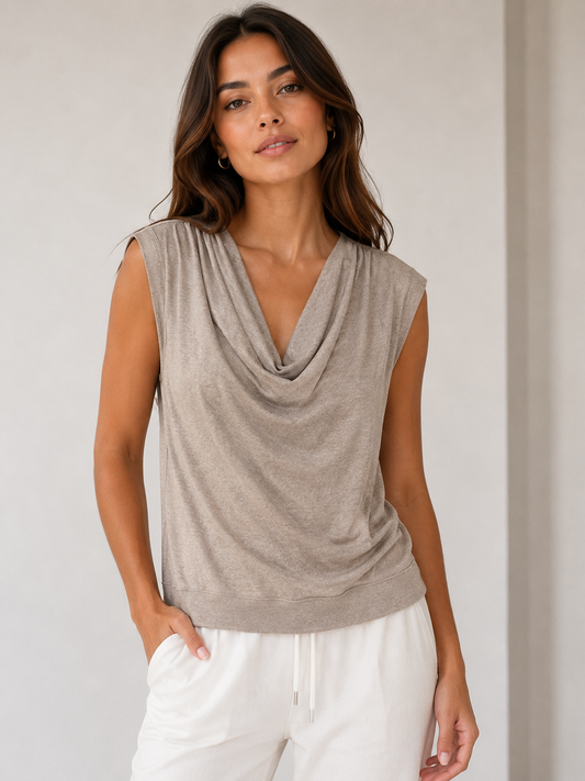 Cowl Muscle Tank - Mink