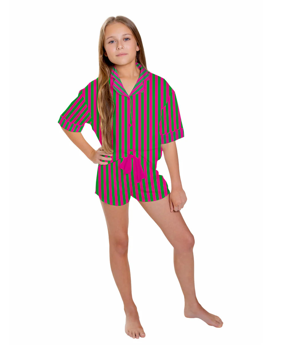 Kids Silky Watermelon Short Set