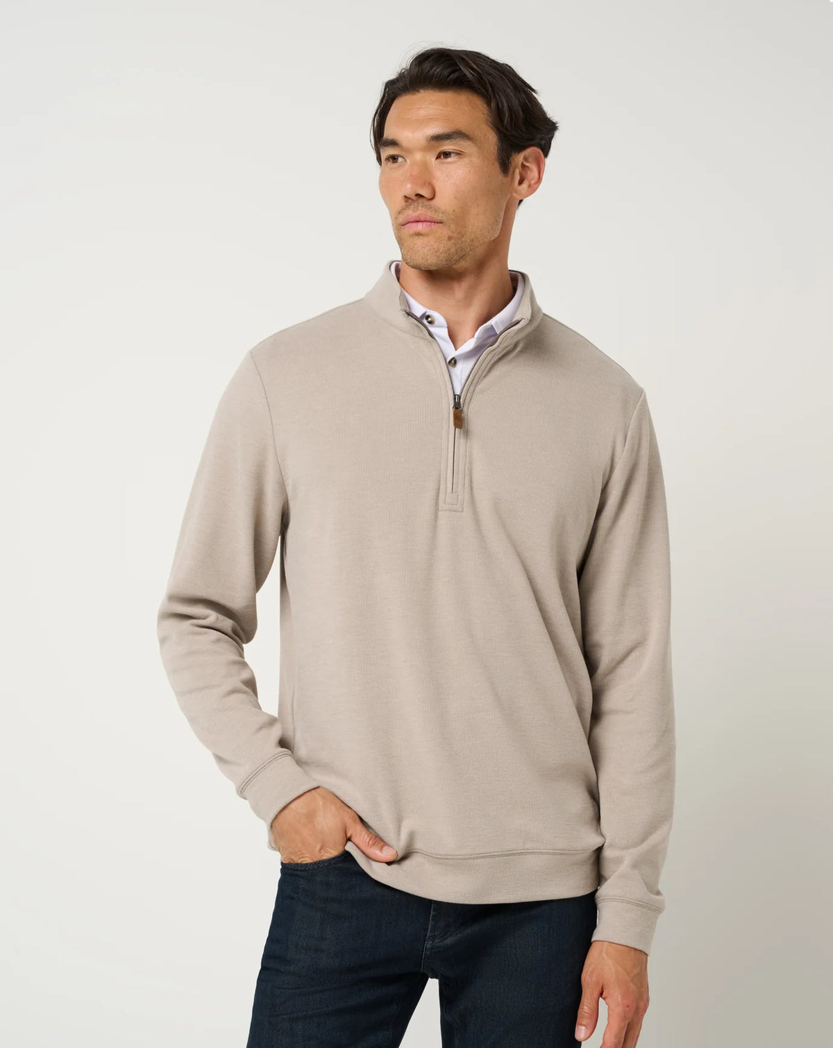 Cloud Sweater 1/4 Zip - Heather Roasted Cashew