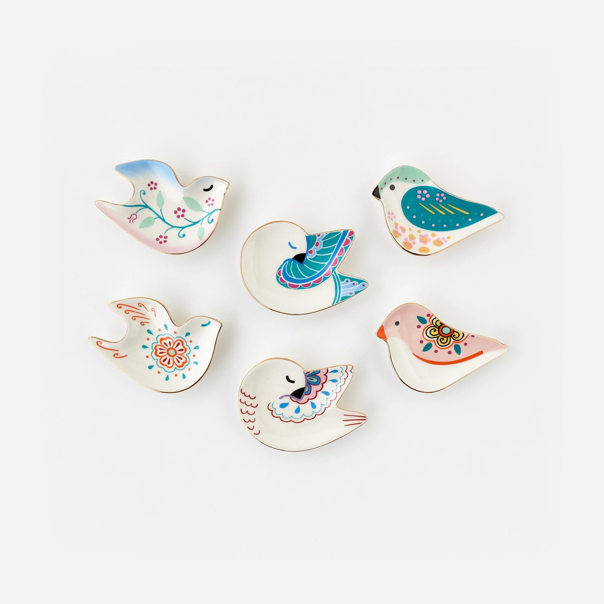 Colorful Porcelain Bird Dish