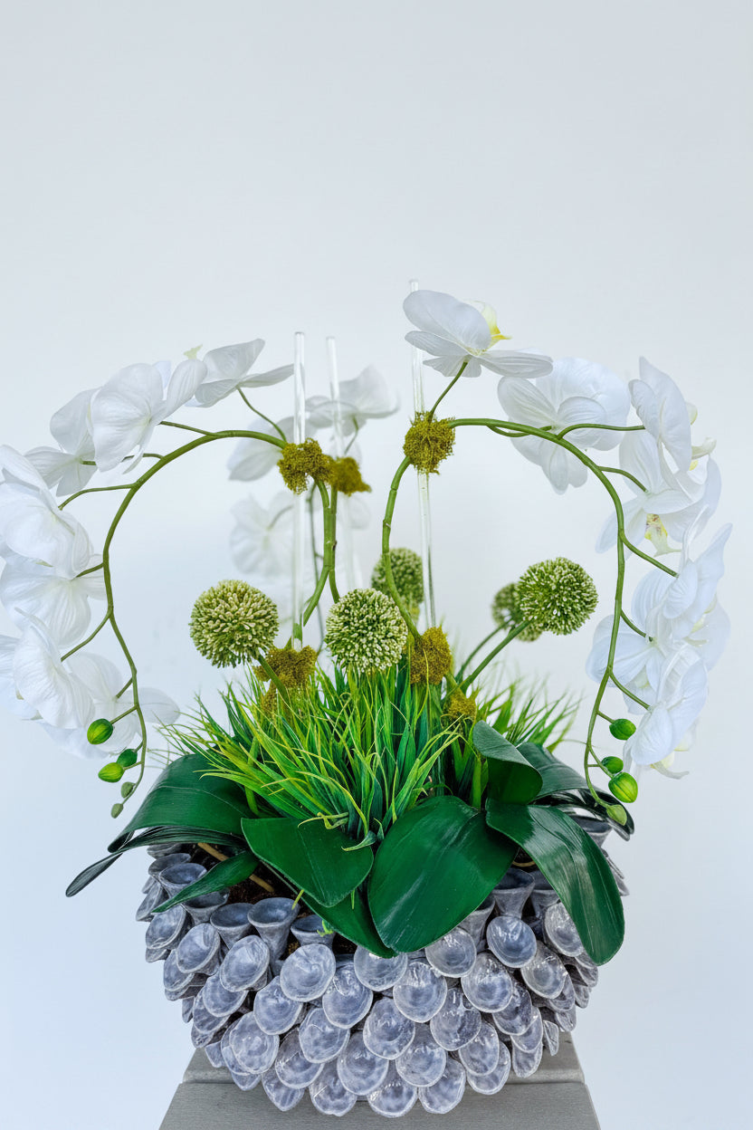 Barnacle Bowl w/ Orchids & Allium