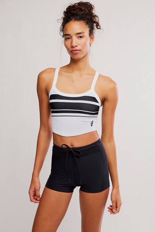 All Clear V-Neck Cami - Black / White Retro