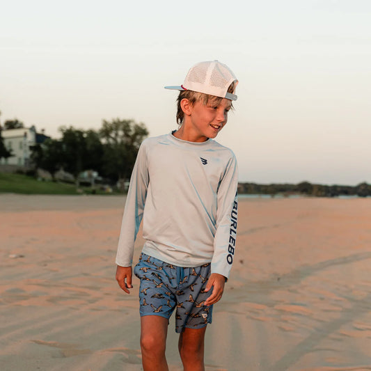 Youth Rashguard - Baby Blue and Navy