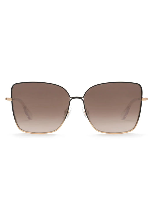 Dolly - 24K Matte Black Fade + Crystal Mirrored Sunglasses