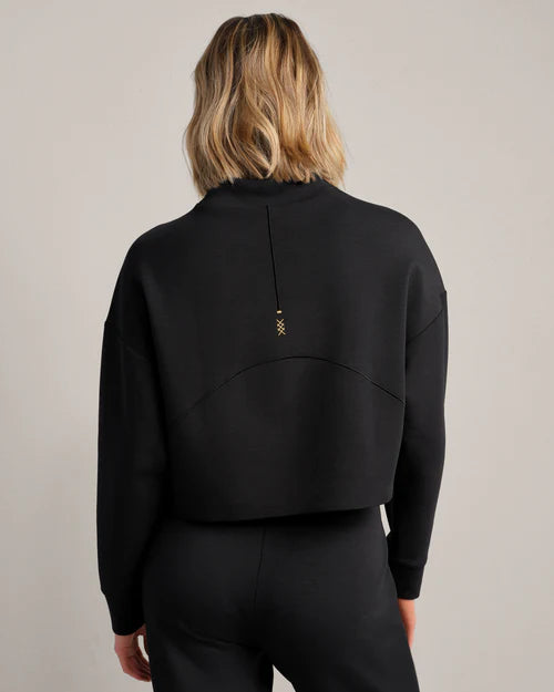 Dreamglow Cropped Mock Neck - Pure Black