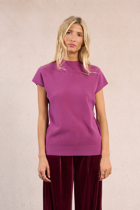 Bougainvillea Knitted Cap Sleeve Sweater