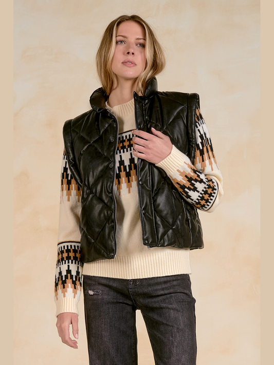 Black Quilted Vest