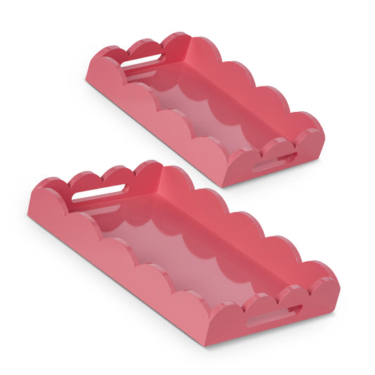 16" Bubblegum Scalloped Tray