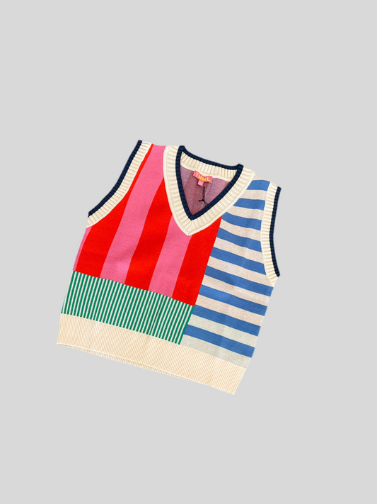 Sleeveless Striped Knit Top