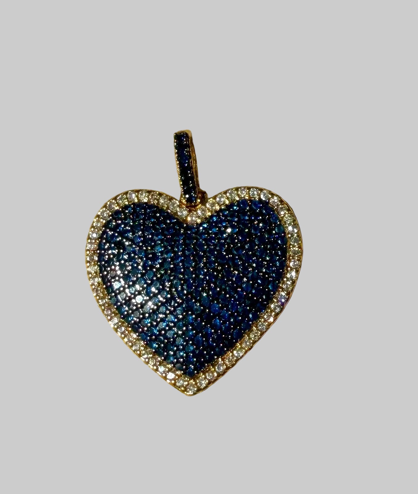 Navy Pave Heart Charm