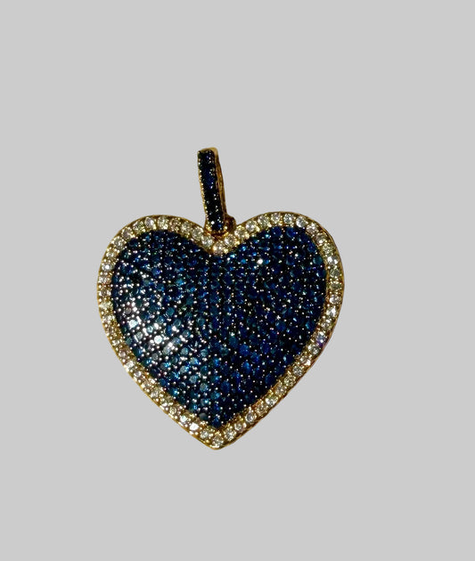 Navy Pave Heart Charm