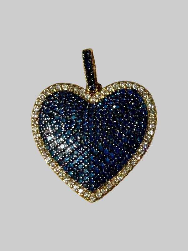 Navy Pave Heart Charm