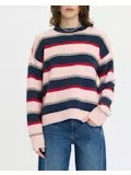 Carlyle Everyday Crew Neck Sweater - Coral Stripe