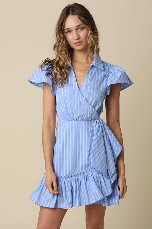 Hayley Stripe Ruffle Dress