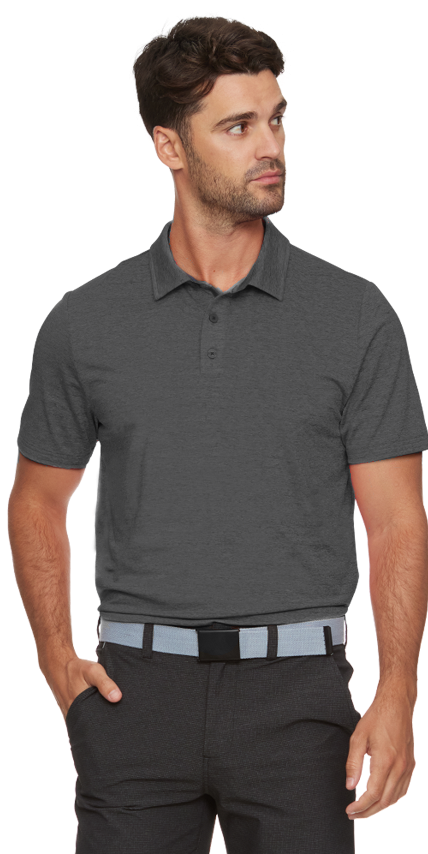Elite Solid Performance Polo - Charcoal Heather