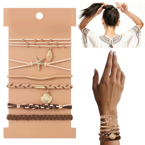 Hair Tie/Bracelet Sets of 6