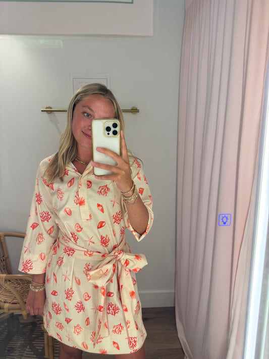 Arden Coral Shell Dress