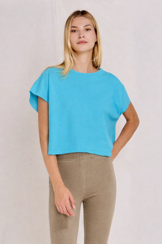 Theo Crop Fitted Poncho - Teal