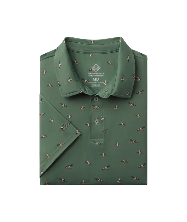 Feathered Frenzy Printed Polo - Feather