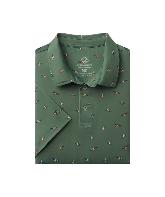 Feathered Frenzy Printed Polo - Feather