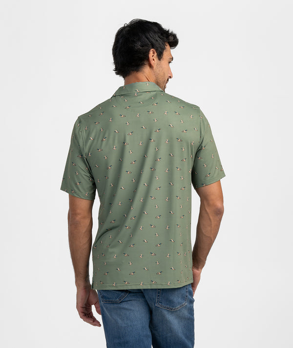 Feathered Frenzy Printed Polo - Feather