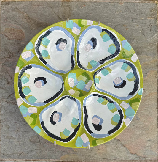Confetti Coast Oyster Plate - Green
